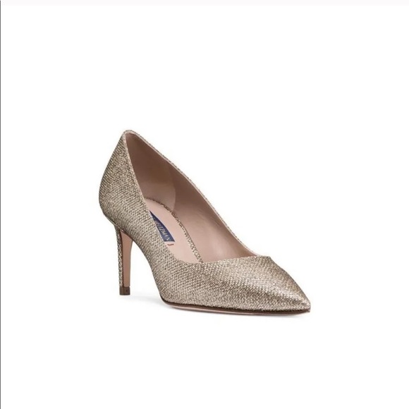 Stuart Weitzman Leigh 70 Platinum Noir Pumps - Picture 8 of 11